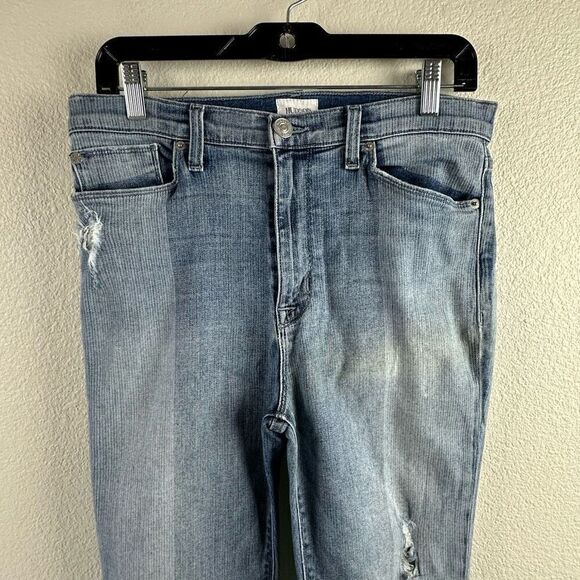 Hudson Women's 30 Barbara High Waist Crop Jeans Light Wash Distressed Denim - Picture 3 of 11